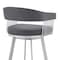Armen Living Bronson 25" Slate Gray Faux Leather and Silver Metal Bar Stool 795044878257 - alternate 2